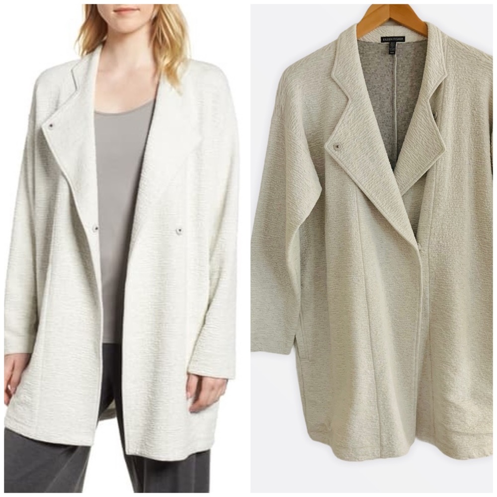Eileen Fisher Textured Tencel Kimono Jacket Medium - Picture 1 of 9